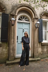 The Carolyn Shirt Dupioni - Noir | Julia Amory