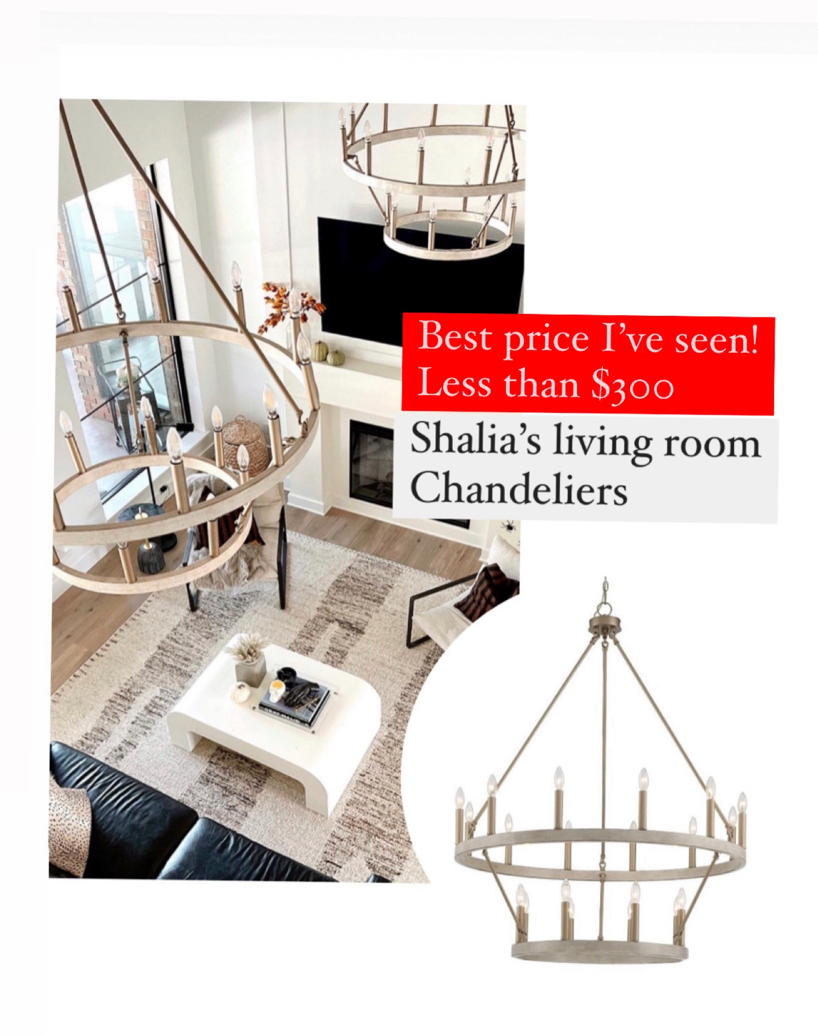 Best price I’ve seen on my wagon wheel chandeliers (I have in French oak/champagne). Sandi also has in aged zinc. Last time I shared a sale on these they were over $400! 

#LTKSaleAlert #LTKHome