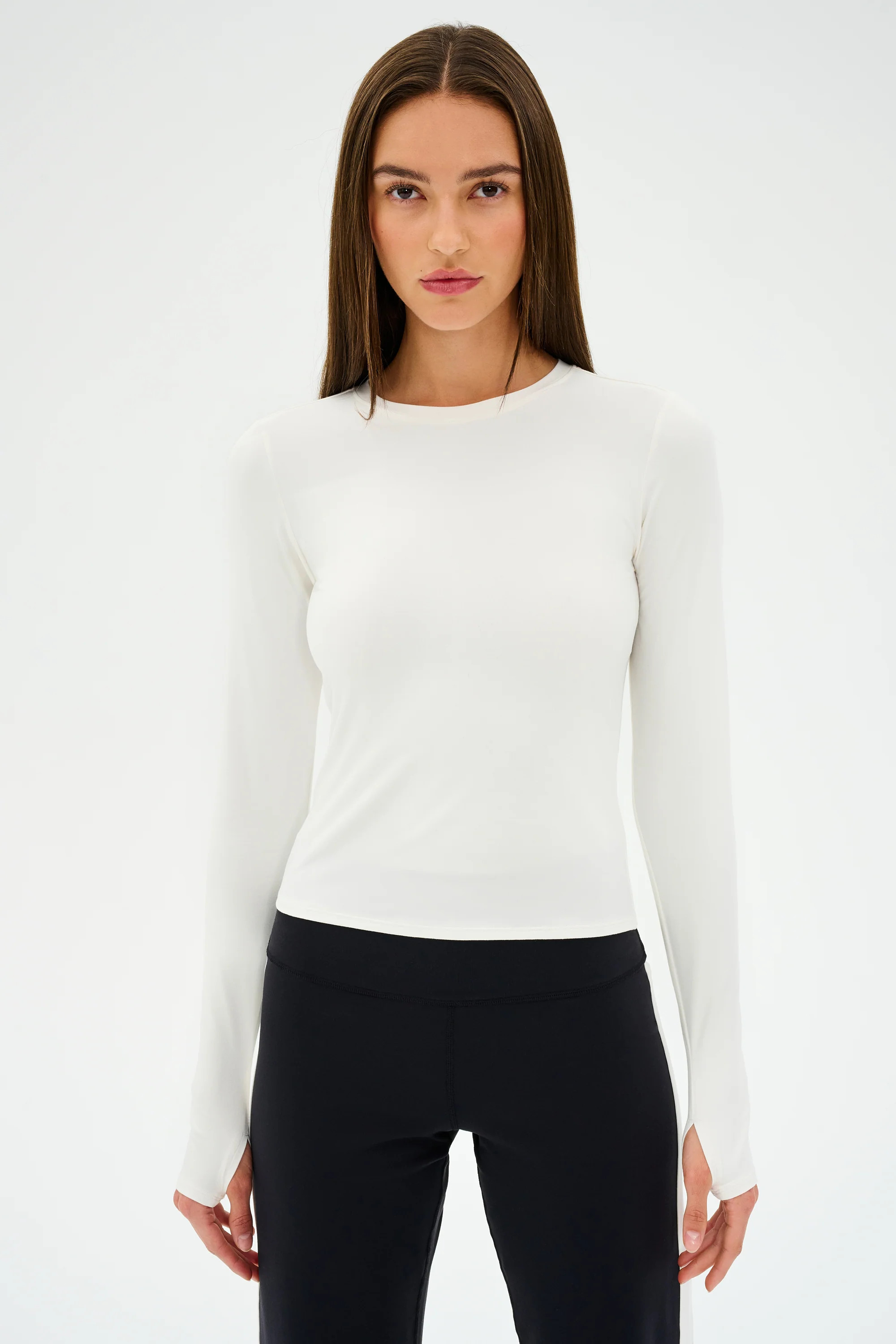 Airweight Lite Long Sleeve Waist Length - White | Splits59.com