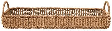 Creative Co-Op Decorative Hand-Woven Buri Palm Handles, Natural Tray, Brown | Amazon (US)