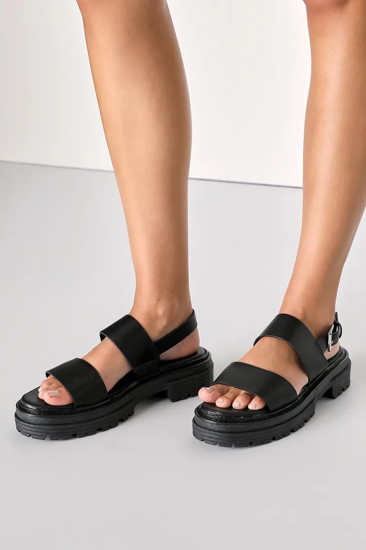 Joan Black Chunky Platform Sandals | Lulus
