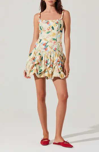 ASTR the Label Keyla Floral Bubble Hem Cotton Minidress | Nordstrom | Nordstrom