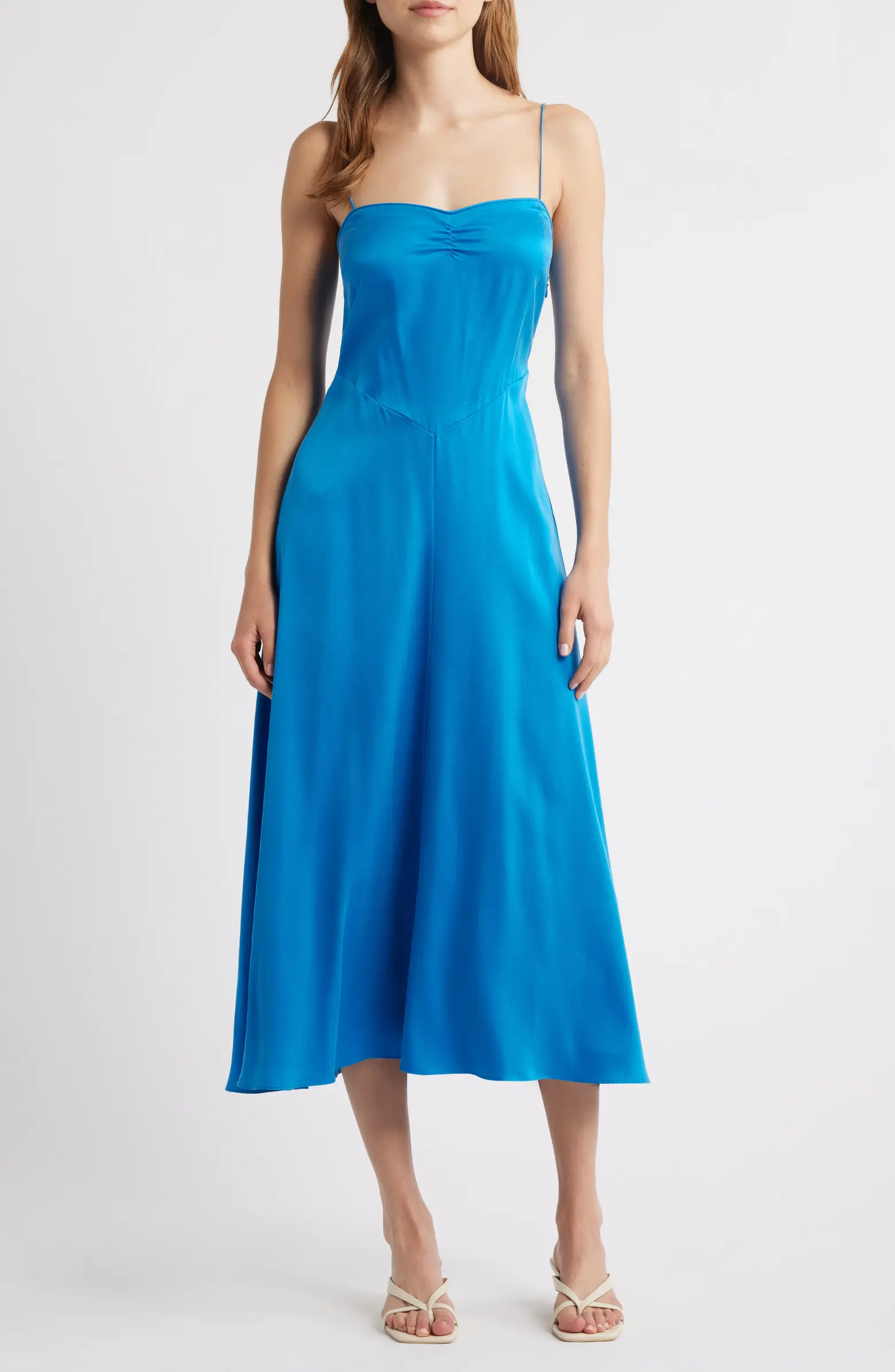 DÔEN Lorraine Silk Satin Midi Dress | Nordstrom | Nordstrom