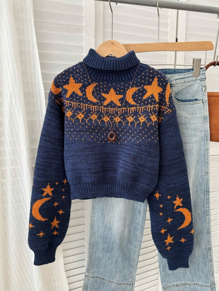Moon and star sweater | SHEIN