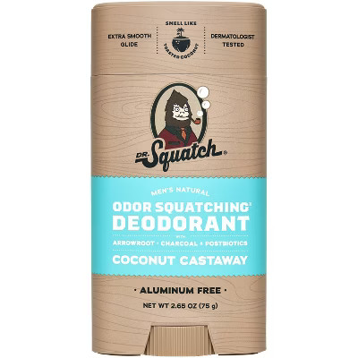DR. SQUATCH Men's Natural Solid Deodorant Coconut Castaway - Aluminum-Free 2.65oz | Target