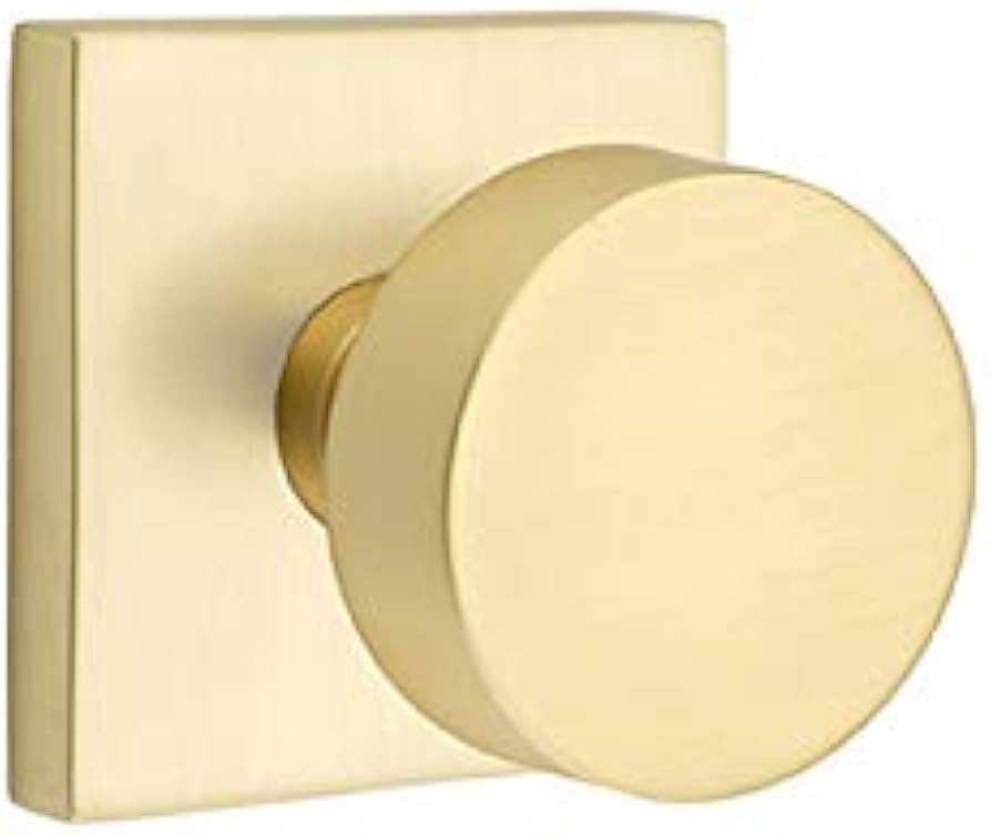 EMTEK Square Rosette Privacy Set with Matching Finish Round Knob - Choice of 7 Finishes - 5210ROU... | Amazon (US)