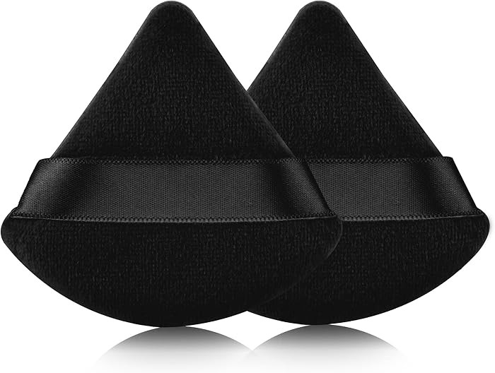 2 Pcs EVAOUXIU Triangle Powder Puff for Face Powder, Soft Plush Setting Makeup Puff, Velour Cosme... | Amazon (US)
