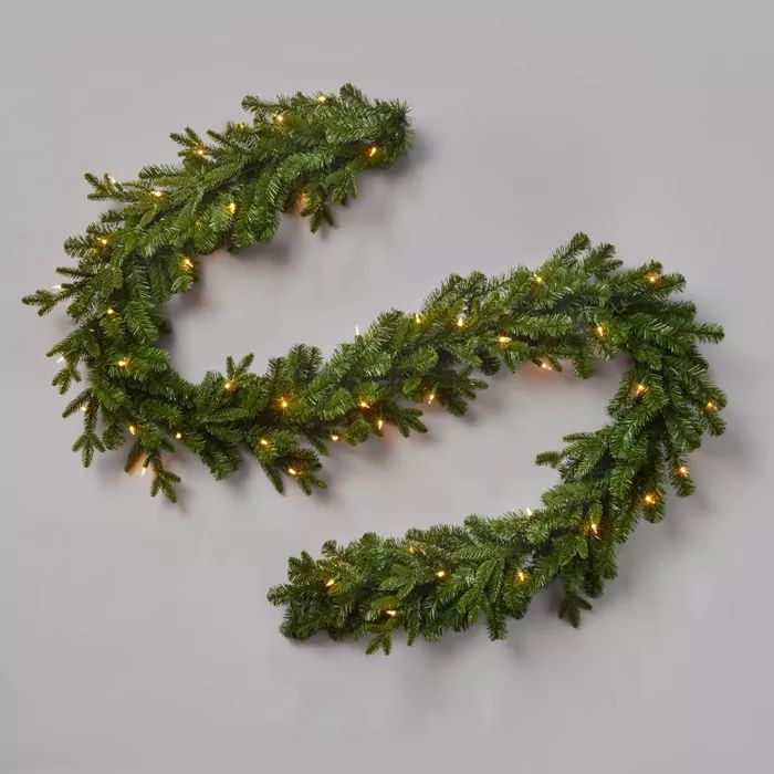 9ft Pre-lit Natural Artificial Christmas Garland - Wondershop™ | Target