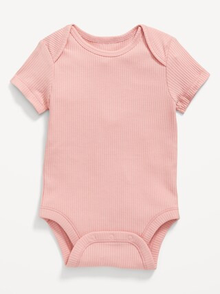 Unisex Short-Sleeve Rib-Knit Bodysuit for Baby | Old Navy (US)