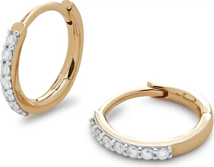 Monica Vinader Lab Created Diamond Pavé Huggie Hoop Earrings | Nordstrom | Nordstrom
