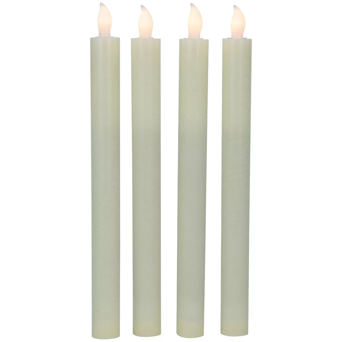 Northlight Set of 4 Solid Cream Flameless LED Constant Wax Taper Candles 9.5" | Target