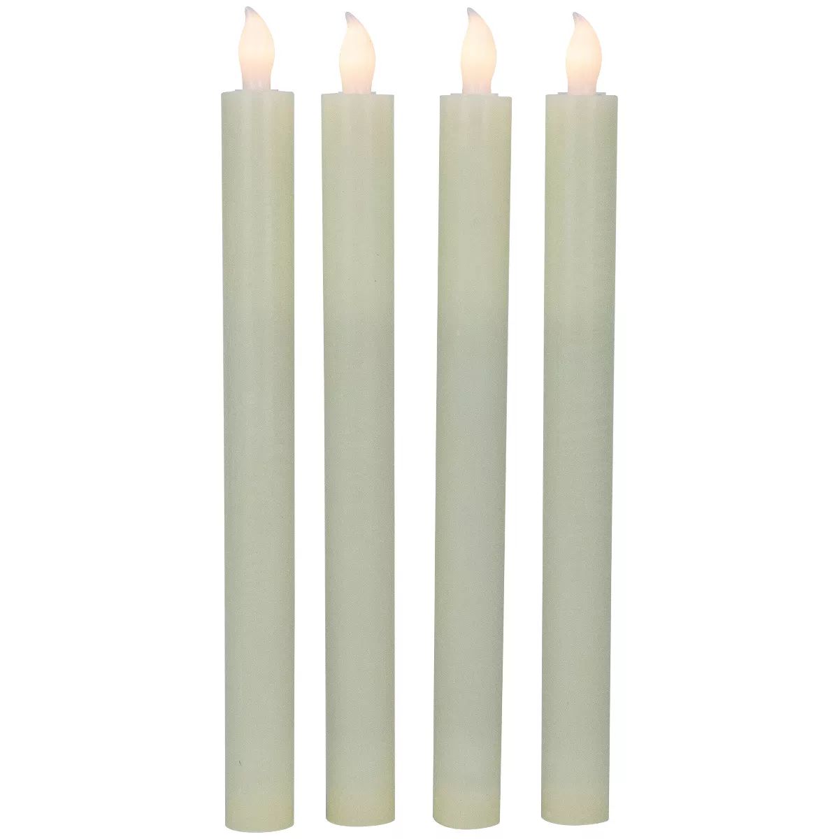 Northlight Set of 4 Solid Cream Flameless LED Constant Wax Taper Candles 9.5" | Target