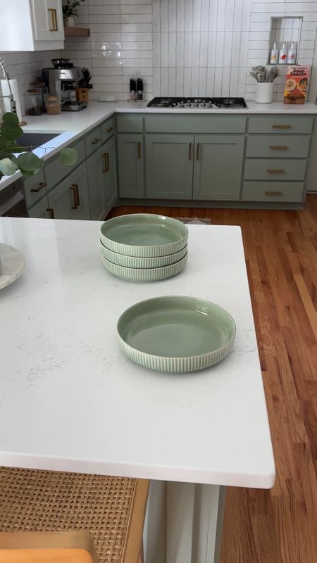 I love finding cute plates for my kitchen! These ribbed sage green plates match my kitchen cabinet perfectly! Affordable kitchen decor and dishes are hard to find, but these budget friendly amazon plates are so cute!

#LTKHome