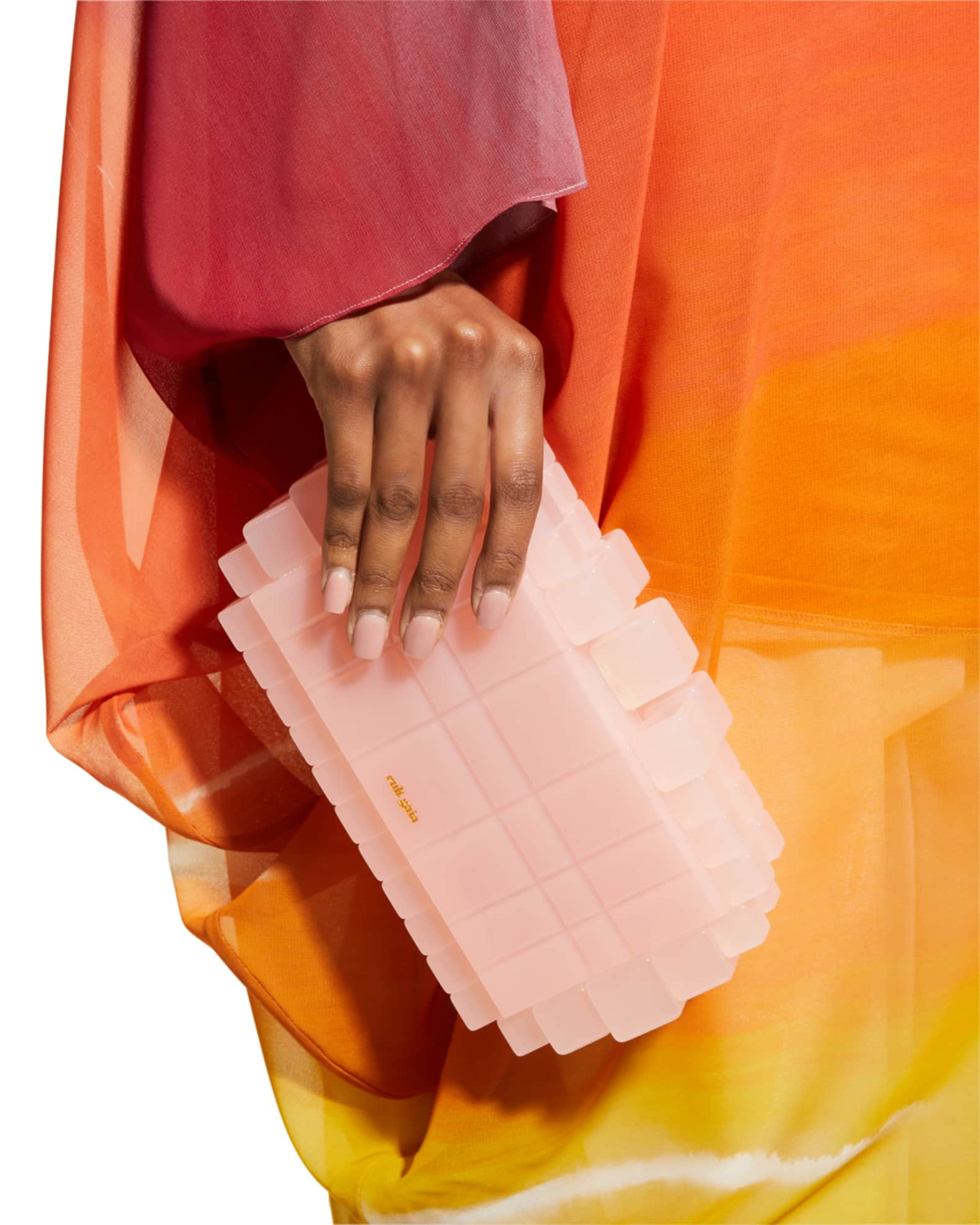 Cult Gaia Eden Cube Acrylic Clutch Bag w/ Strap | Neiman Marcus