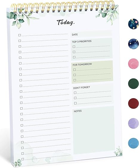 Taja To Do List Notepad - To Do List Notebook for Work with 52 Sheets, 9.8" x 6.5", Undated Daily... | Amazon (US)
