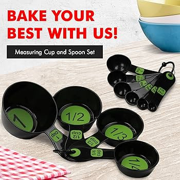 Chef Craft Easy to Ready Plastic Measuring Cup Set, 10 piece set, Green | Amazon (US)