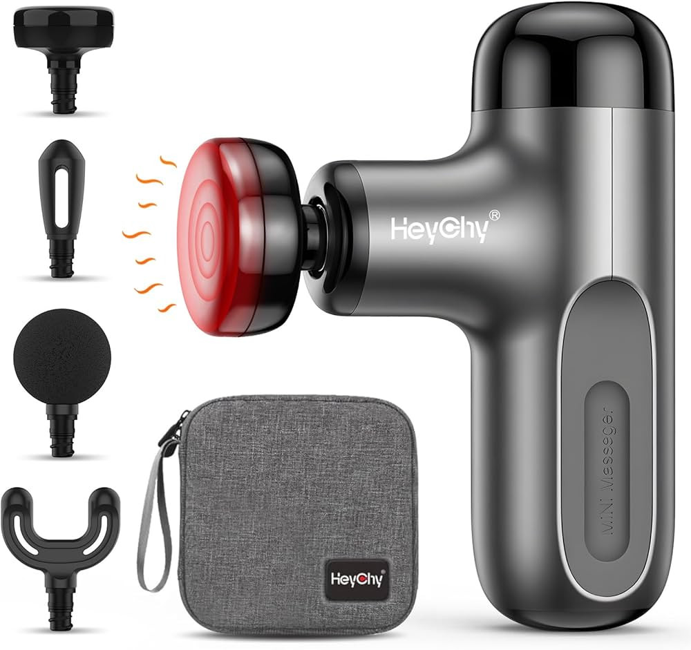 HEYCHY Mini Massage Gun with Heat, Deep Tissue Massage Gun, Portable Percussion Muscle Massager w... | Amazon (US)