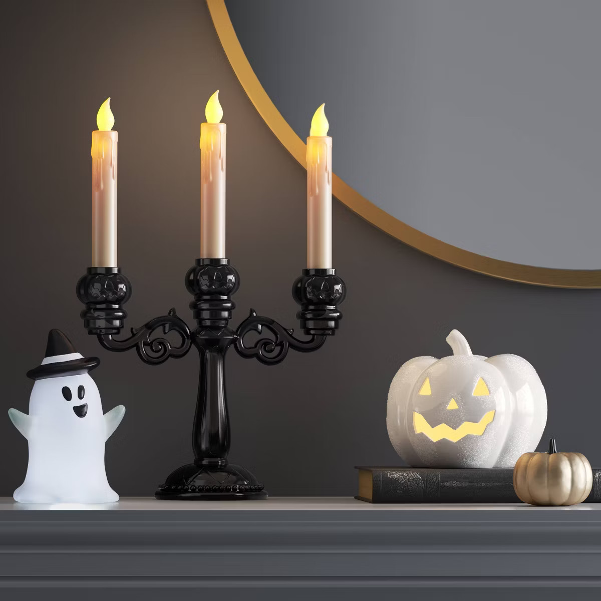 Ceramic Icon Pumpkin Halloween Decor Jack-o-Lantern Face White - Hyde & EEK! Boutique™ | Target
