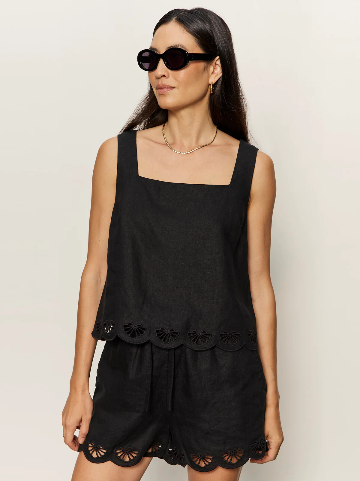 ALMOST THERE LINEN TOP BLACK | Sanctuary Clothing