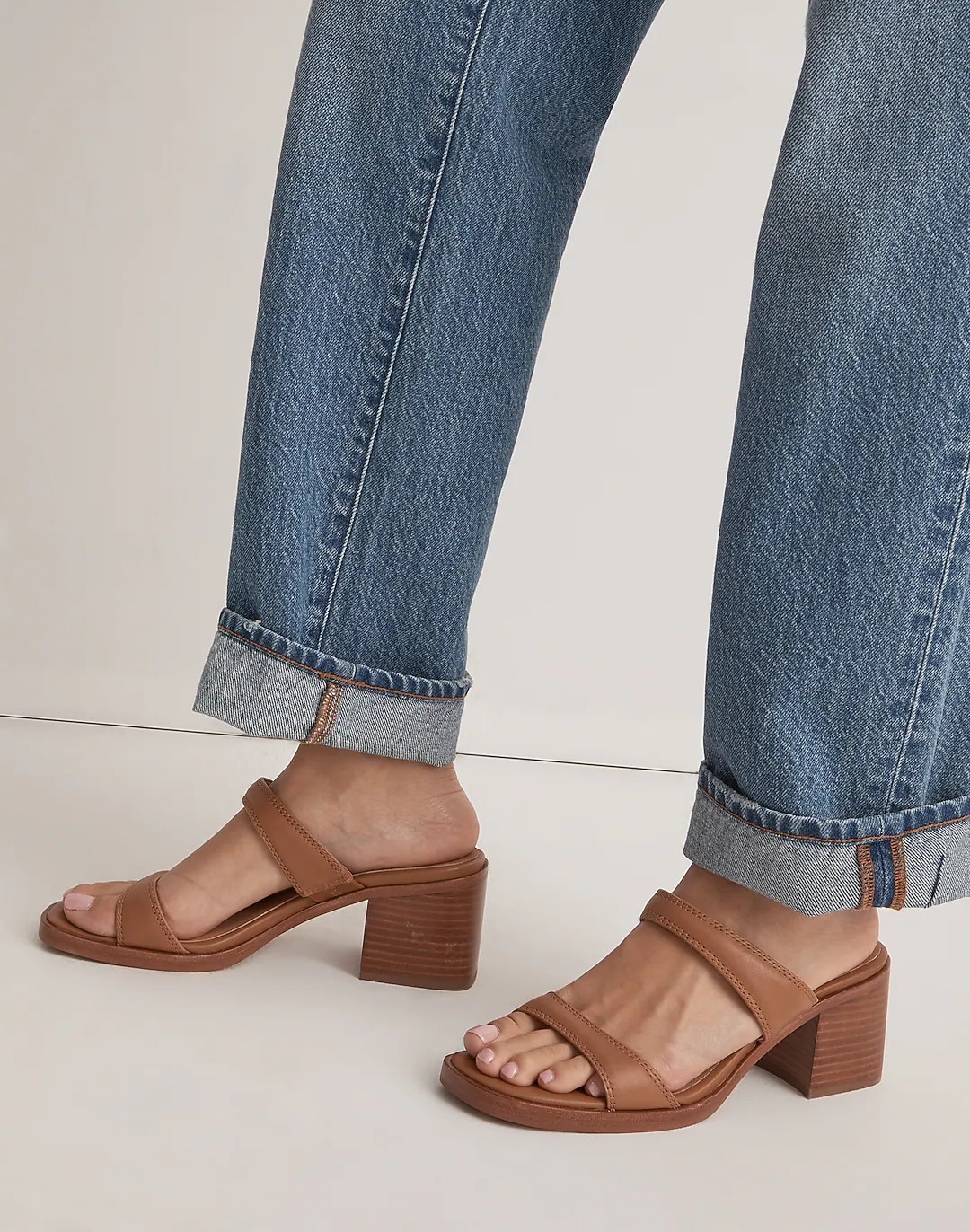 The Saige Double-Strap Sandal in Leather | Madewell