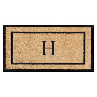 Danielian Rubber Coir Classic Border Monogrammed Doormat  24" x 48" Non-Slip Outdoor Door Mat | Wayfair North America