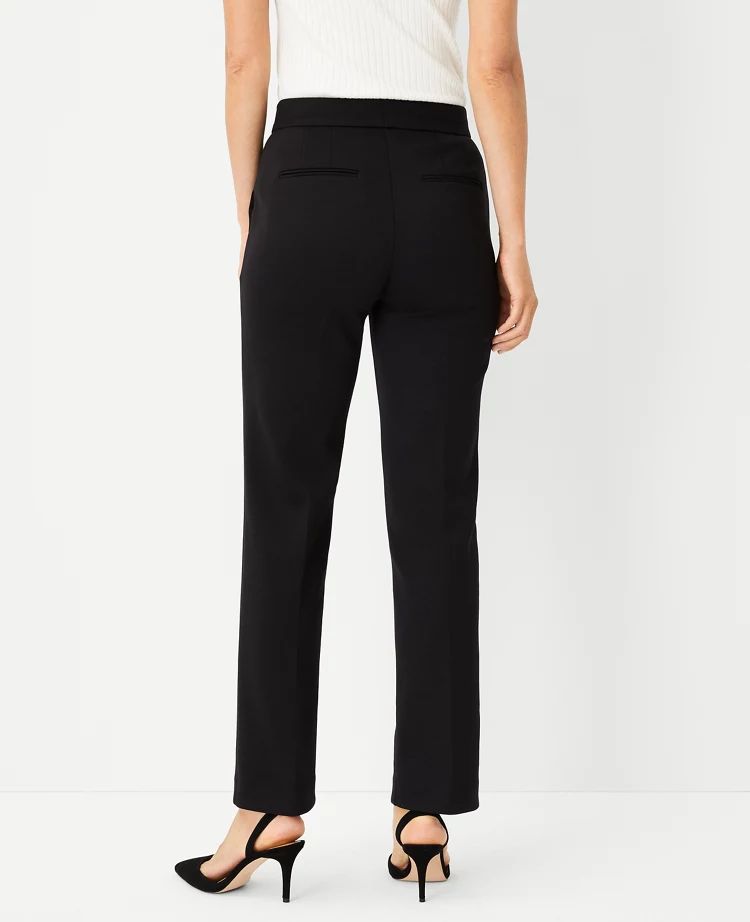 The High Rise Pintucked Straight Leg Pant in Double Knit | Ann Taylor (US)