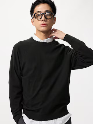 Washable Cotton Blend Sweater Black 2XL UNIQLO US | UNIQLO (US)