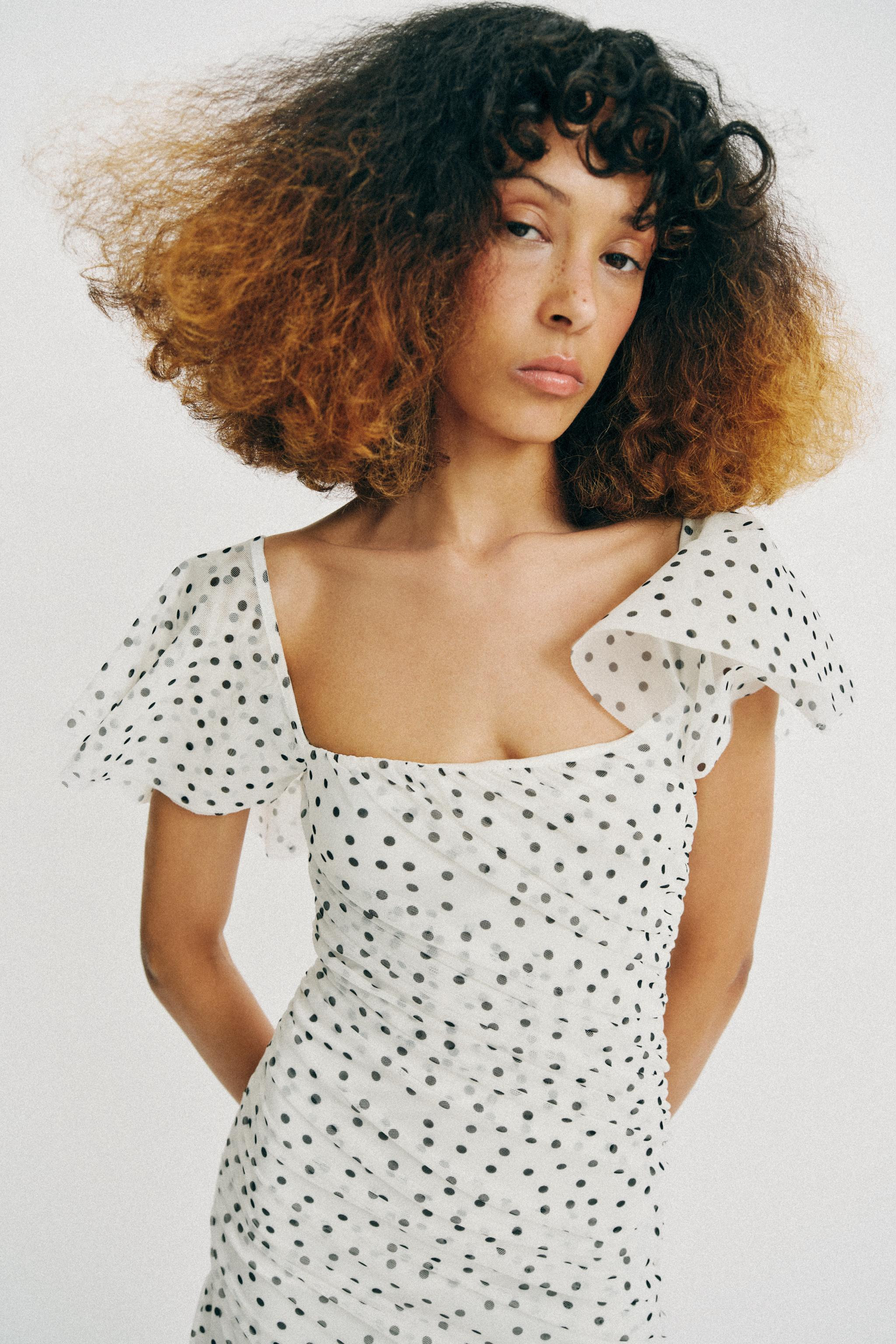 MIDI DRESS WITH DOTS | Zara UK