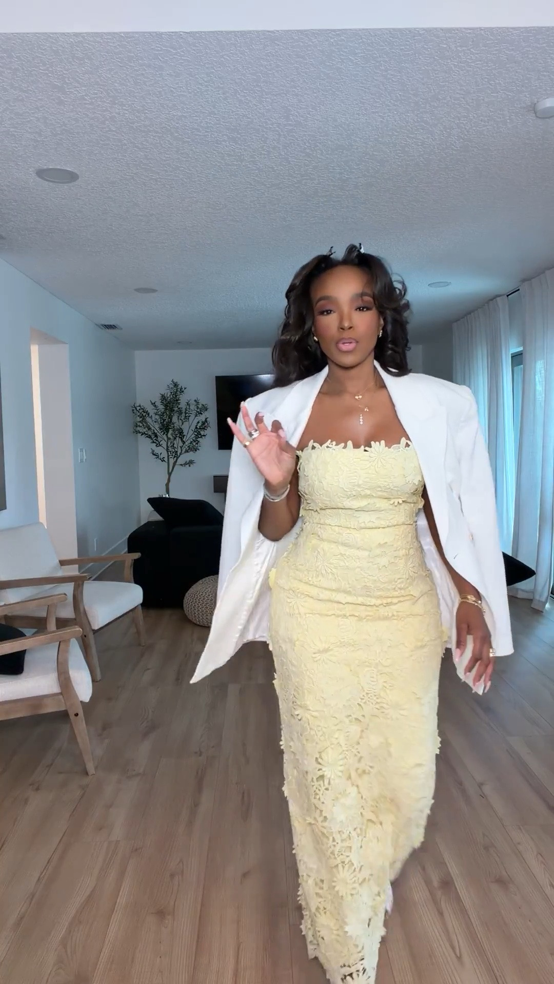 Hi babes ✨ Scroll to shop this elegant yellow lace dress 💛

This look feels so classy, feminine, and timeless. The lace detail paired with the white blazer gives such an elevated vibe while still feeling soft and effortless. I love outfits like this because they instantly make you feel dressed up without needing much styling.

Perfect for weddings, brunches, baby showers, vacations, bridal events, and spring/summer occasions.

📏 Measurements: 5’4” | 140 lbs | 36D bust | 27” waist | 40” hips  
Wearing a size Small

#LTKWedding #LTKStyleTip #LTKPetite