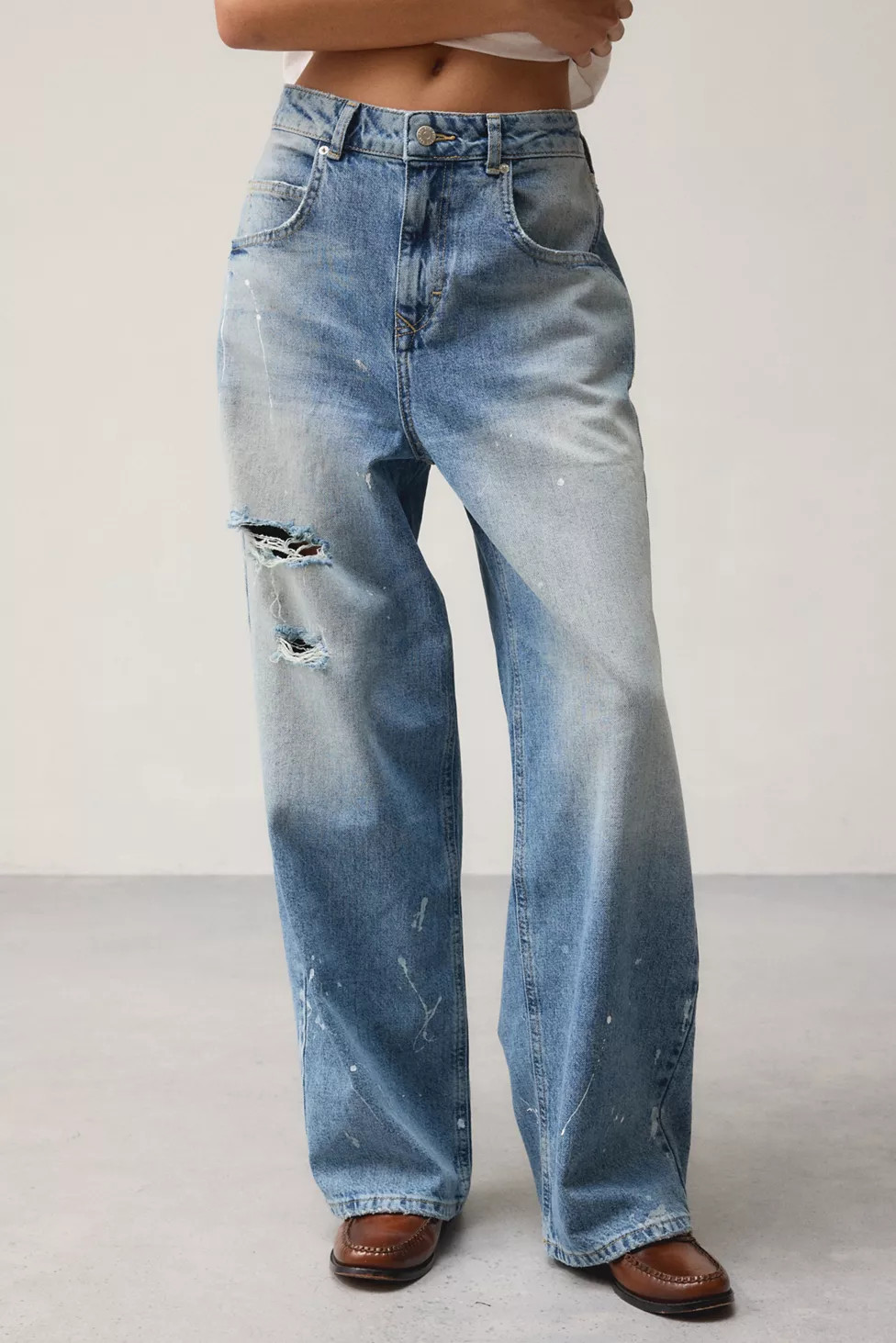 BDG Jaya Paint Splatter Baggy Boyfriend Jeans | Urban Outfitters (US and RoW)