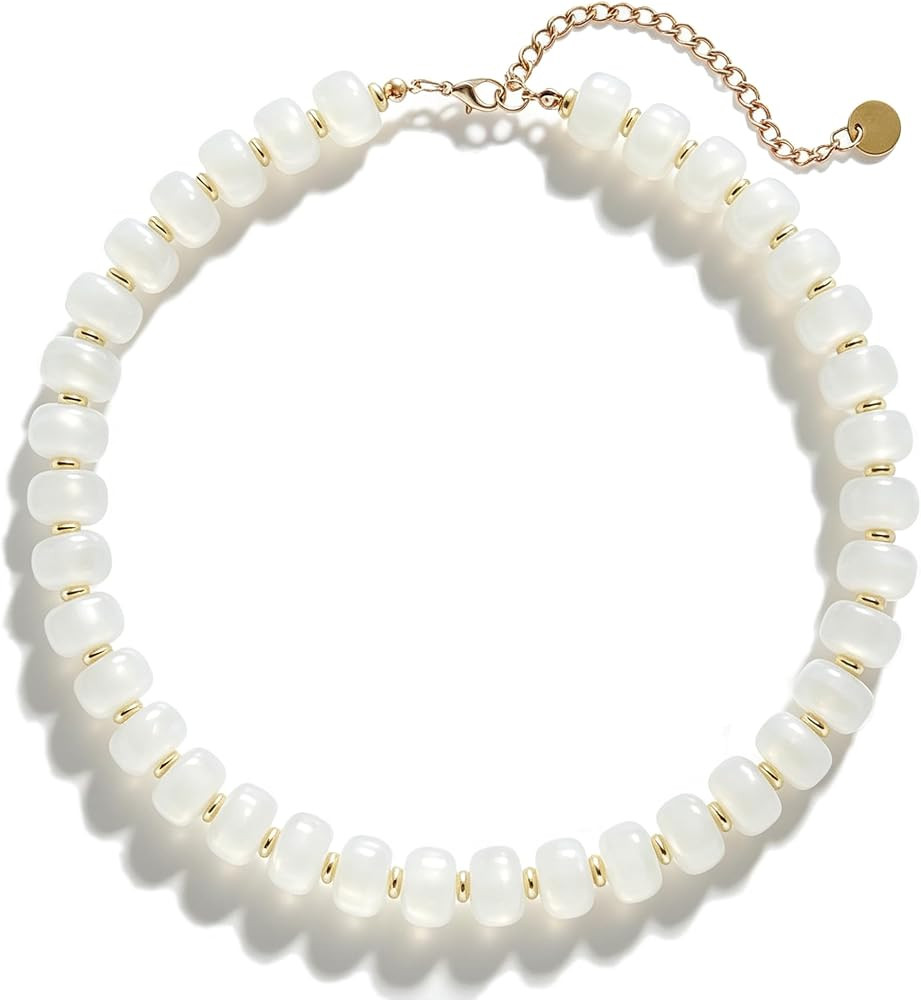 Chunky Beaded Choker Necklace for Women Summer Beach Acrylic Beads Necklaces Trendy Boho Statemen... | Amazon (US)