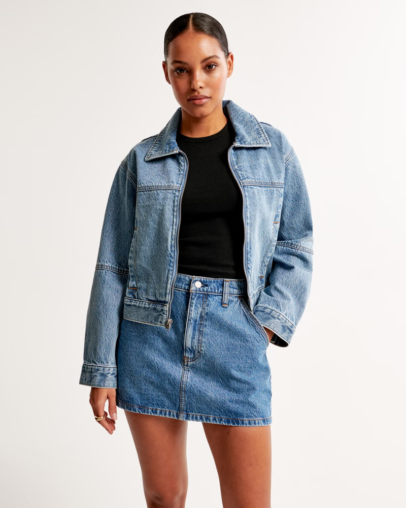 Denim Zip Jacket | Abercrombie & Fitch (US)