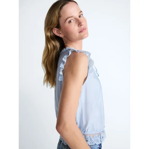 Scoop Women’s Day Lace Trim Top, Sizes XS-XXL | Walmart (US)