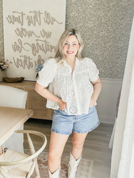 The most blooming nest shirt ever! Eyelet flowy feminine! Wearing a medium! 

Petal and pup abercrombie THEBLOOMINGNEST 

#LTKmidsize #LTKfindsunder100 #LTKSeasonal