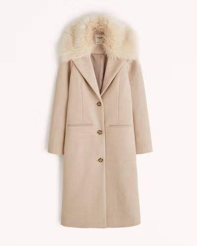 Women's Long-Length Wool-Blend Slim Coat | Women's New Arrivals | Abercrombie.com | Abercrombie & Fitch (US)