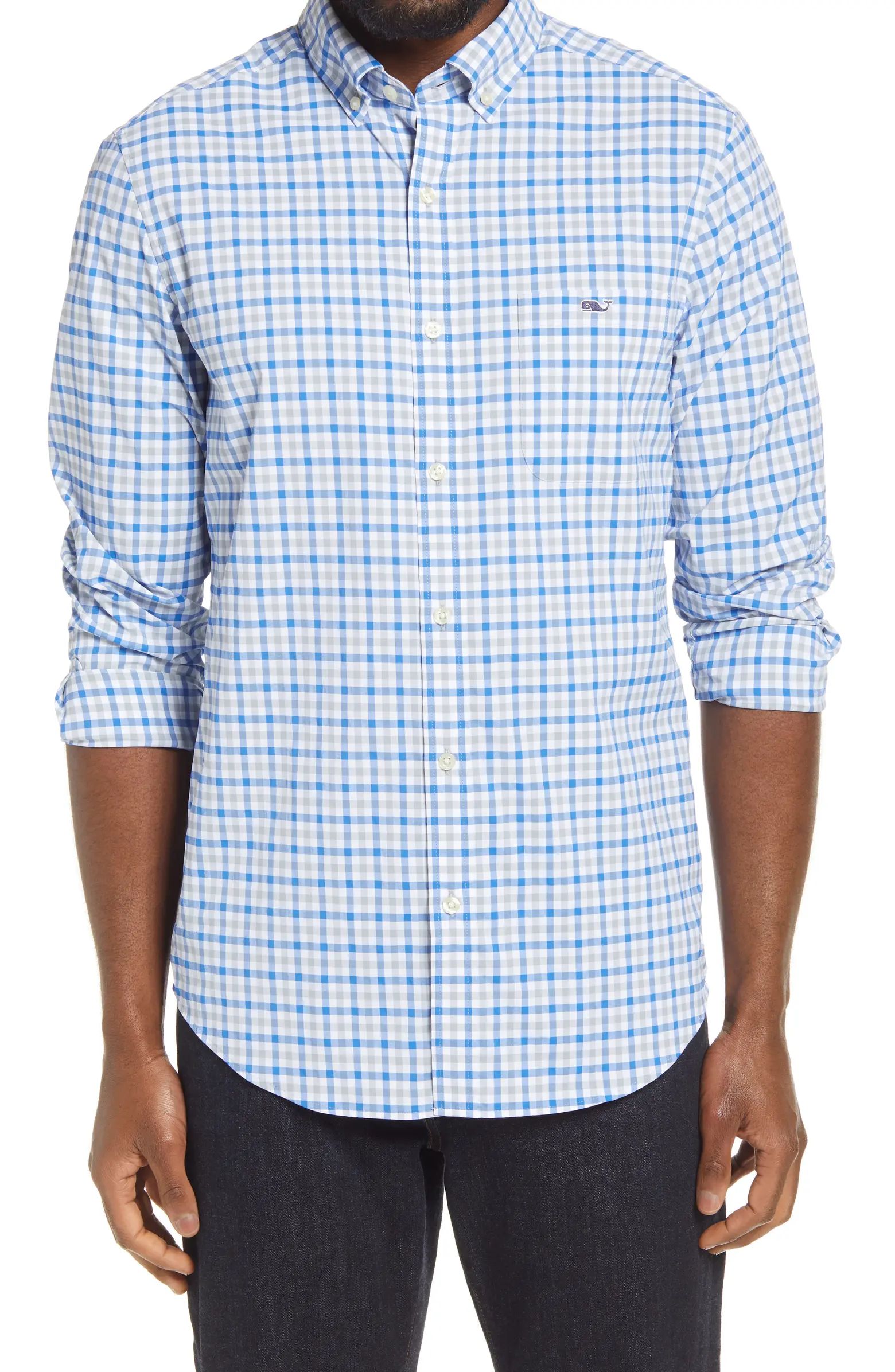 Grouper Classic Fit Plaid Button-Down Performance Shirt | Nordstrom