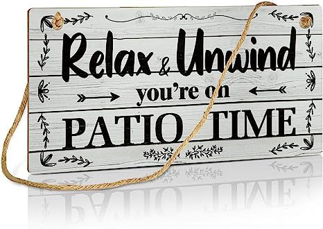 Putuo Decor Patio Wall Decor, Hanging Plaque Sign for Home, Bar, Pub, Porch, Outdoor Living, 10x5... | Amazon (US)