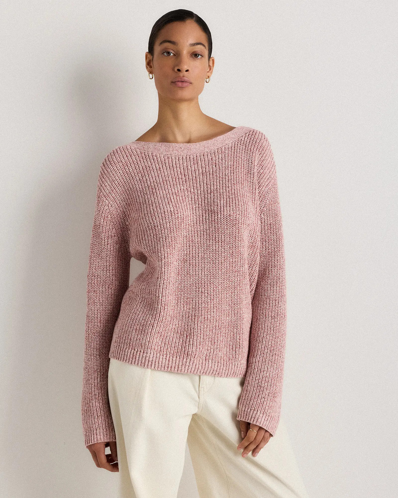 100% Organic Cotton Fisherman Boatneck Sweater | Quince