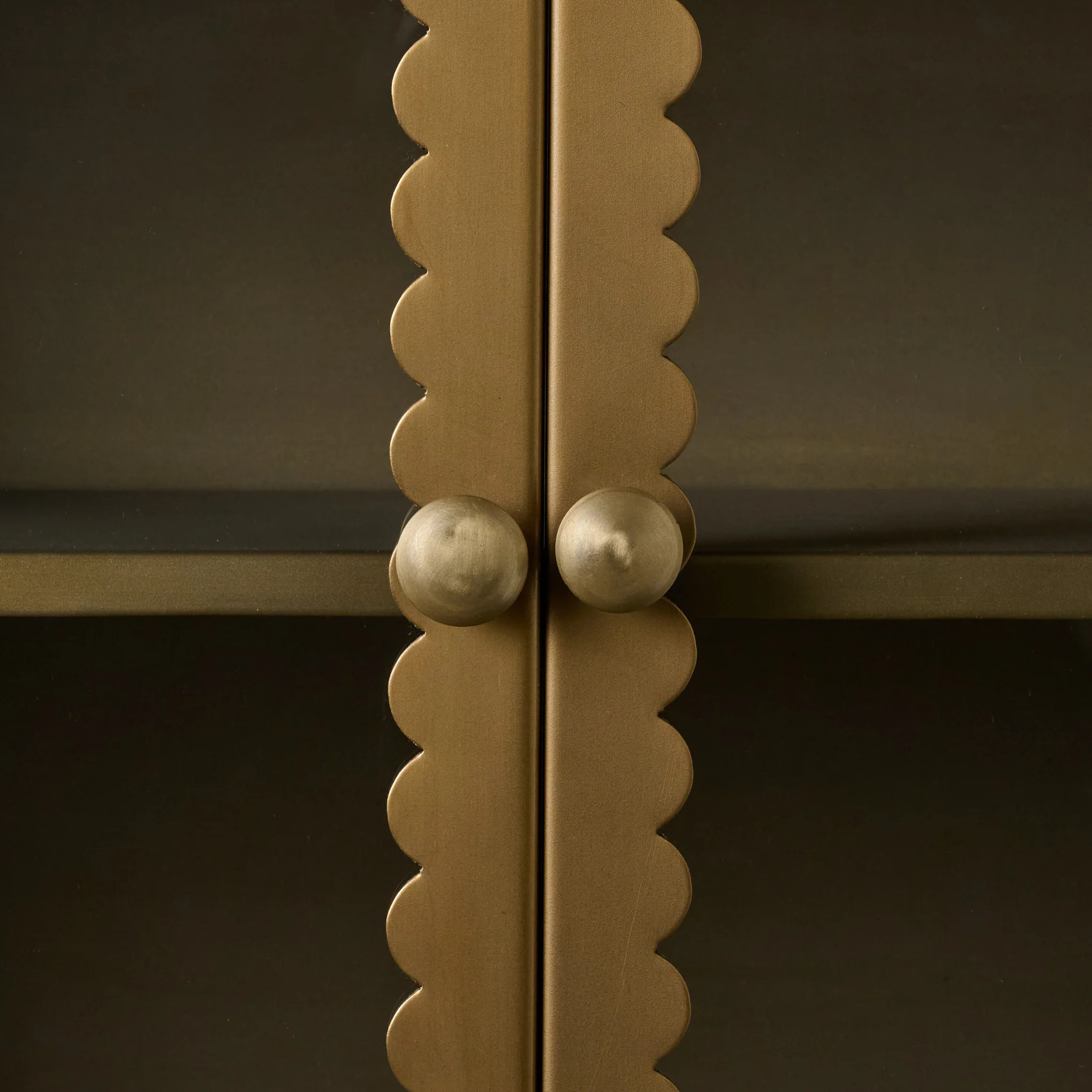 Dottie Brass Scalloped Display Cabinet | Magnolia