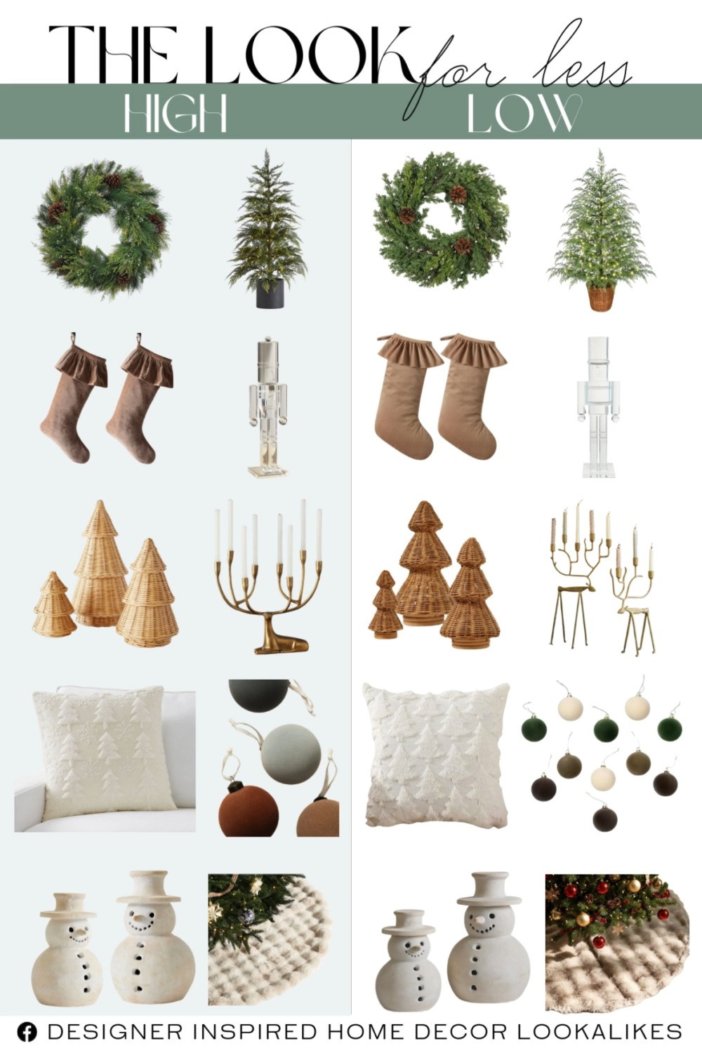 10 High/Low Christmas Decors. Luxury Holiday Decorations. Elegant Christmas Decor. Statement Christmas Decorations. Designer Christmas Ornaments. Splurge vs. Save: Holiday Home Decor. Christmas Decor on a Budget. 

Home more affordable option find copy cat similar look for less budget friendly affordable cheap cheaper beautiful pretty. Clearance sale coupon code discount code promo code luxury lookalike look a like Inspo inspiration inspired by idea ideas Love like these? I share multiple every day in my FB group.
#10highlow #christmasdecor #saveorsplurge #holidayhomeaccents #christmasinspo #holidaydecorayting #holidayhomeaccents #christmasvibes 

 #LTKHoliday #LTKSeasonal #LTKHome