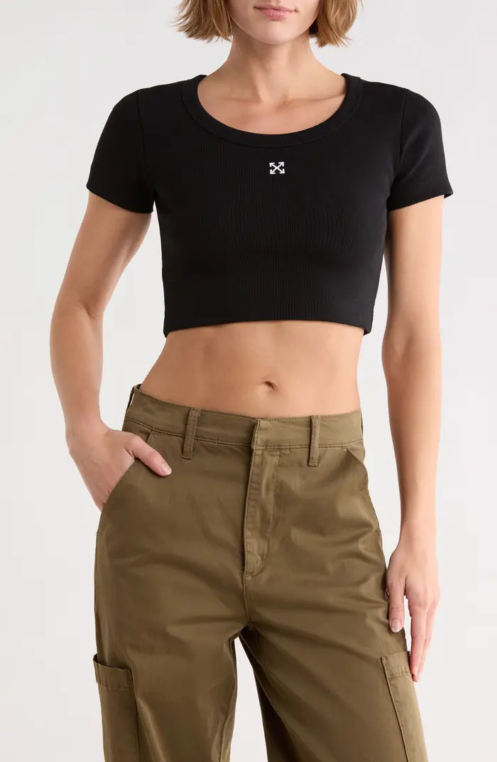 Off-White Ribbed Crop T-Shirt | Nordstromrack | Nordstrom Rack