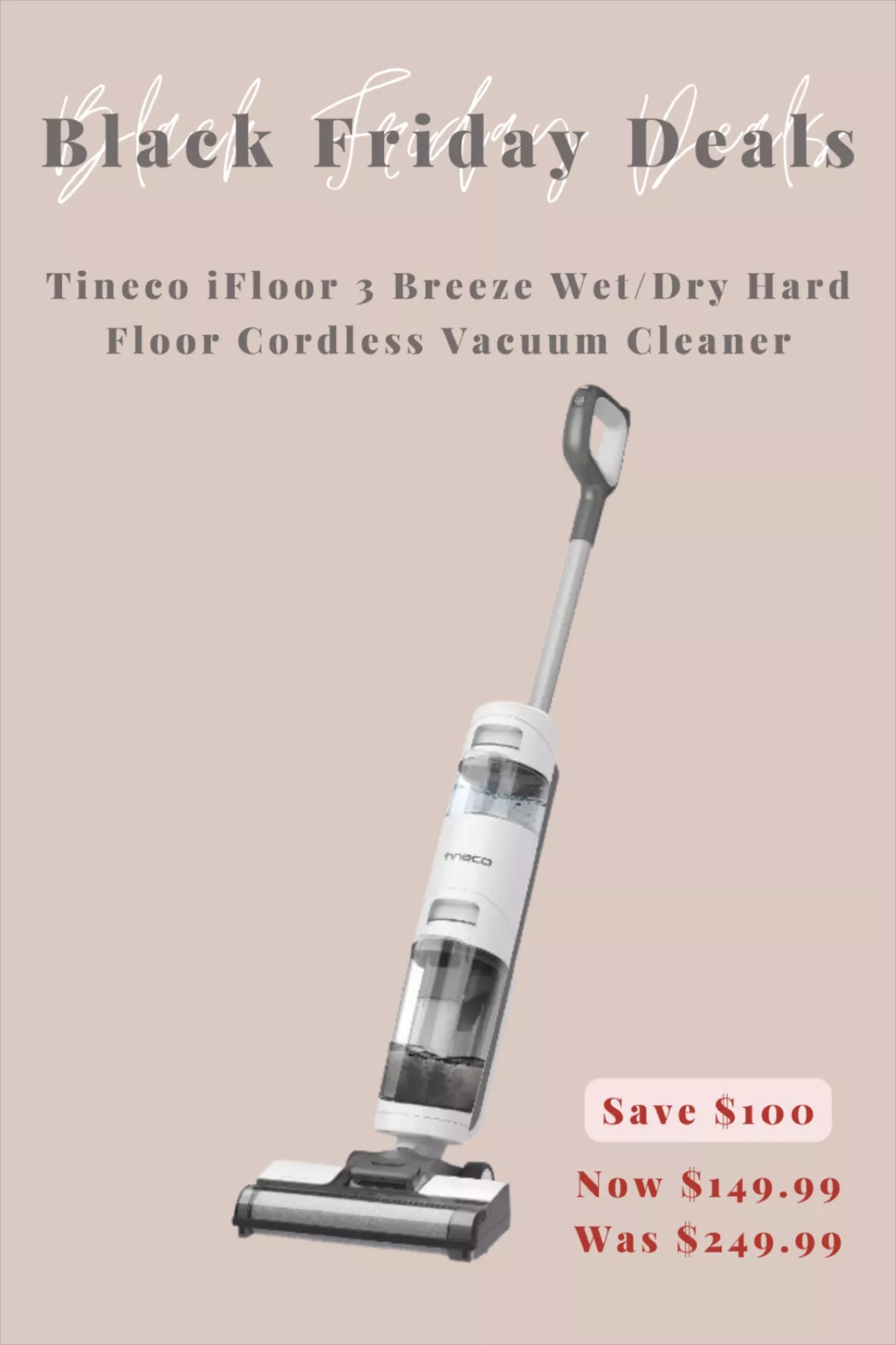 Tineco iFloor Breeze Wet Dry Vacuum Cleaner, Cordless Floor