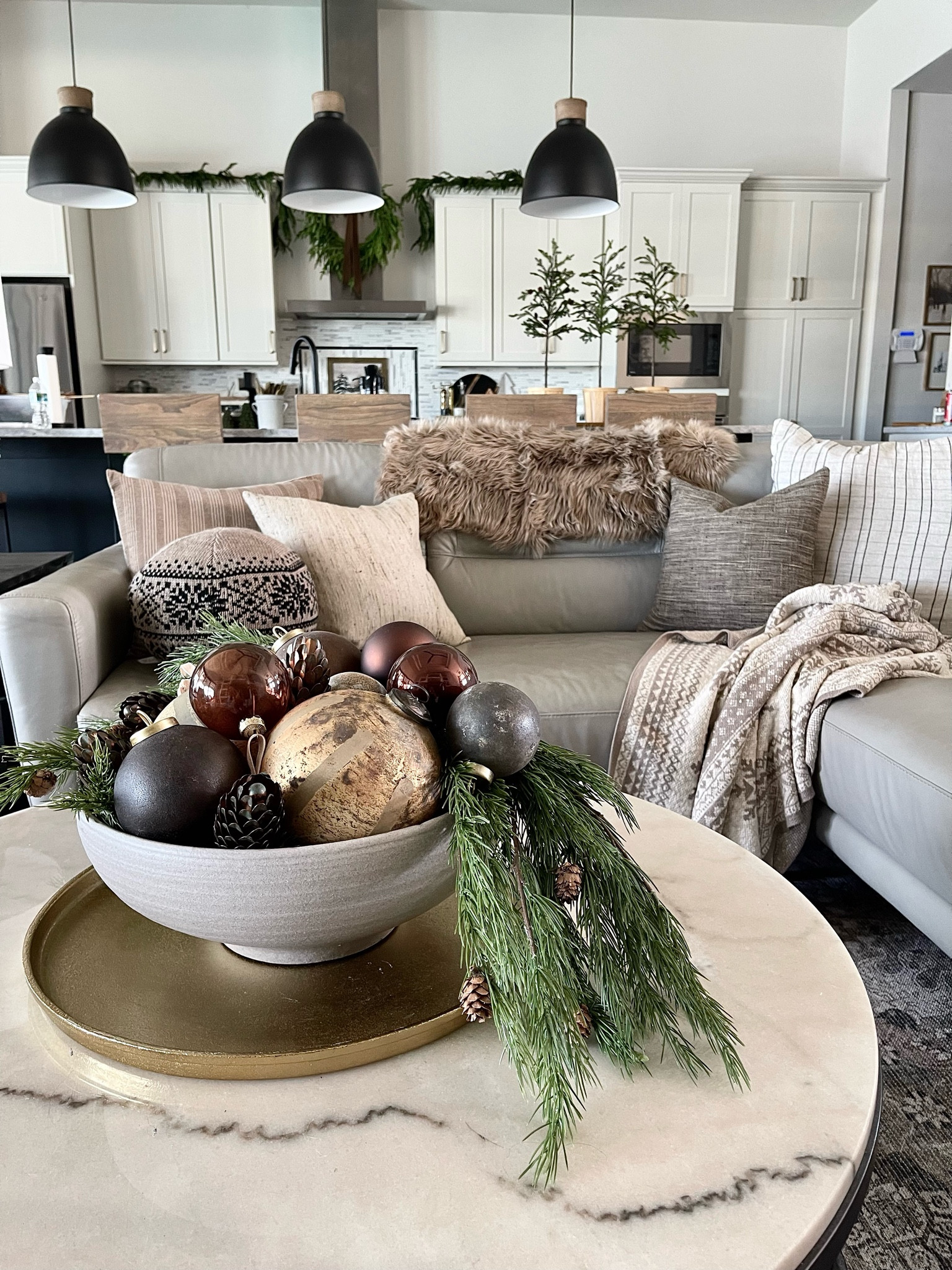 Christmas Family Room Decor
Tan decorative bowl, Christmas ornaments, Christmas throw blanket, faux fur pelt, Christmas pillow 
#founditonamazon #potterybarn

#LTKhome #LTKSeasonal #LTKHoliday