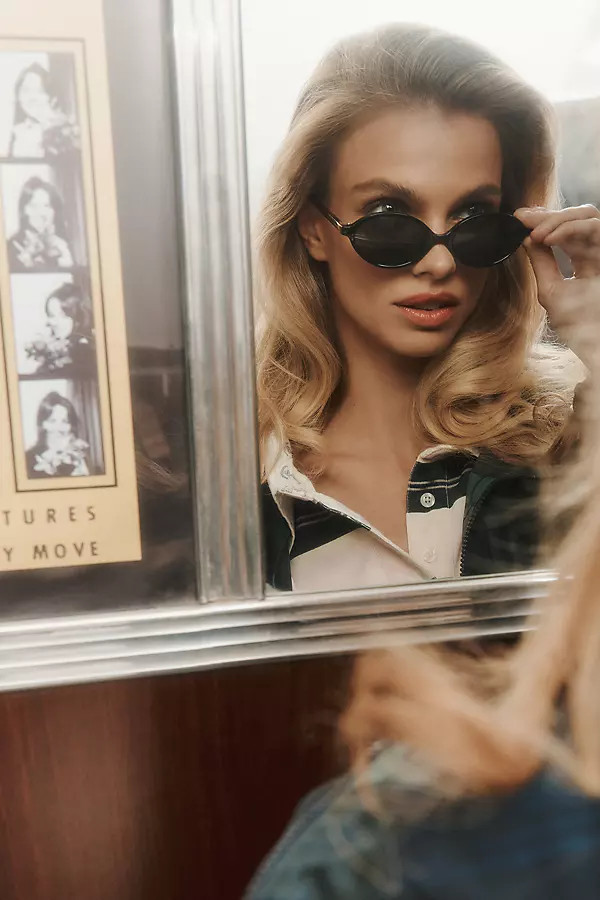 Slim Tiny Oval Sunglasses | Anthropologie (US)