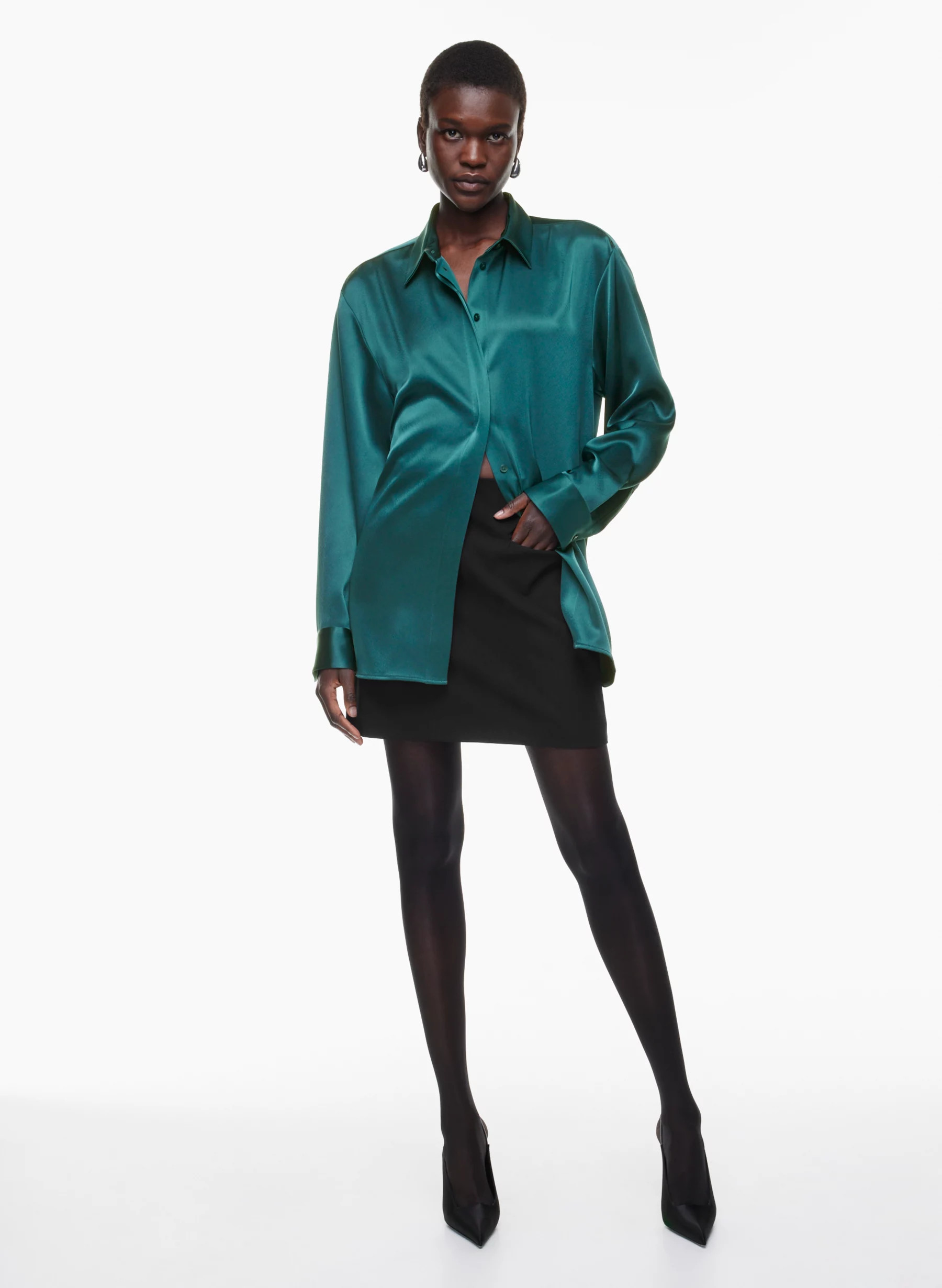 SABLE SATIN SHIRT | Aritzia