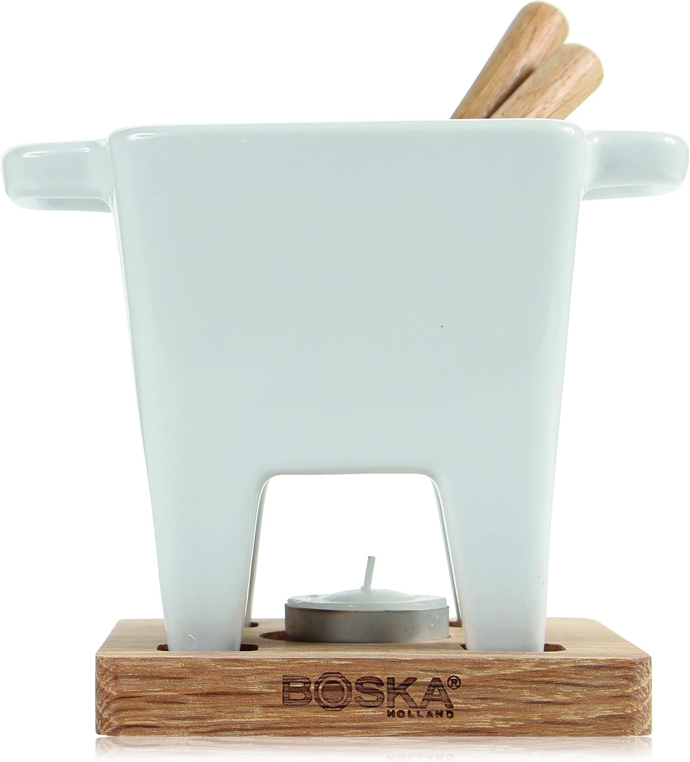 BOSKA Tea Light Tapas Fondue Set for Cheese or Chocolate, Life Collection, White | Amazon (US)