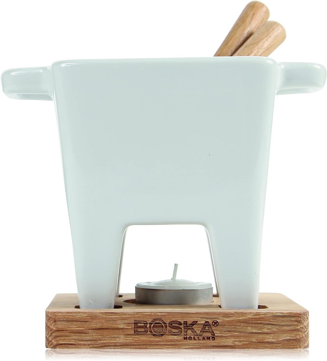 BOSKA Tea Light Tapas Fondue Set for Cheese or Chocolate, Life Collection, White | Amazon (US)