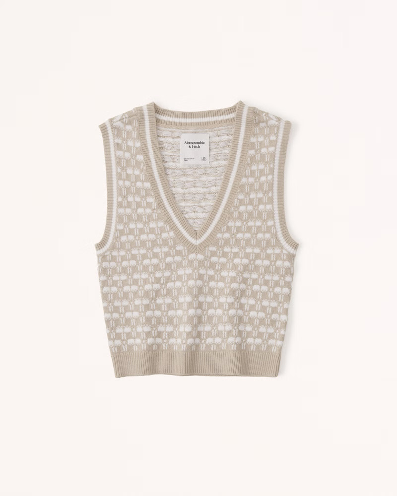 Slim Cropped V-Neck Sweater Vest | Abercrombie & Fitch (US)