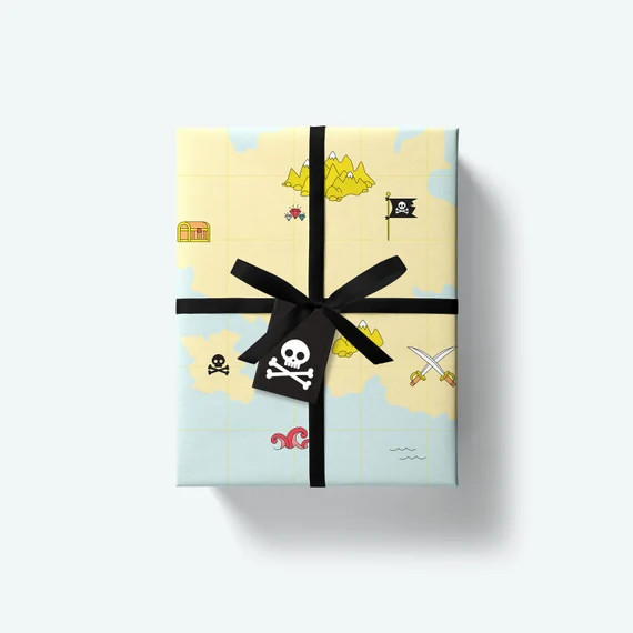 Ahoy Matey Series — Wrapping Paper, Stickers and Tag Set — Recyclable — Illustrated Design ... | Etsy (US)