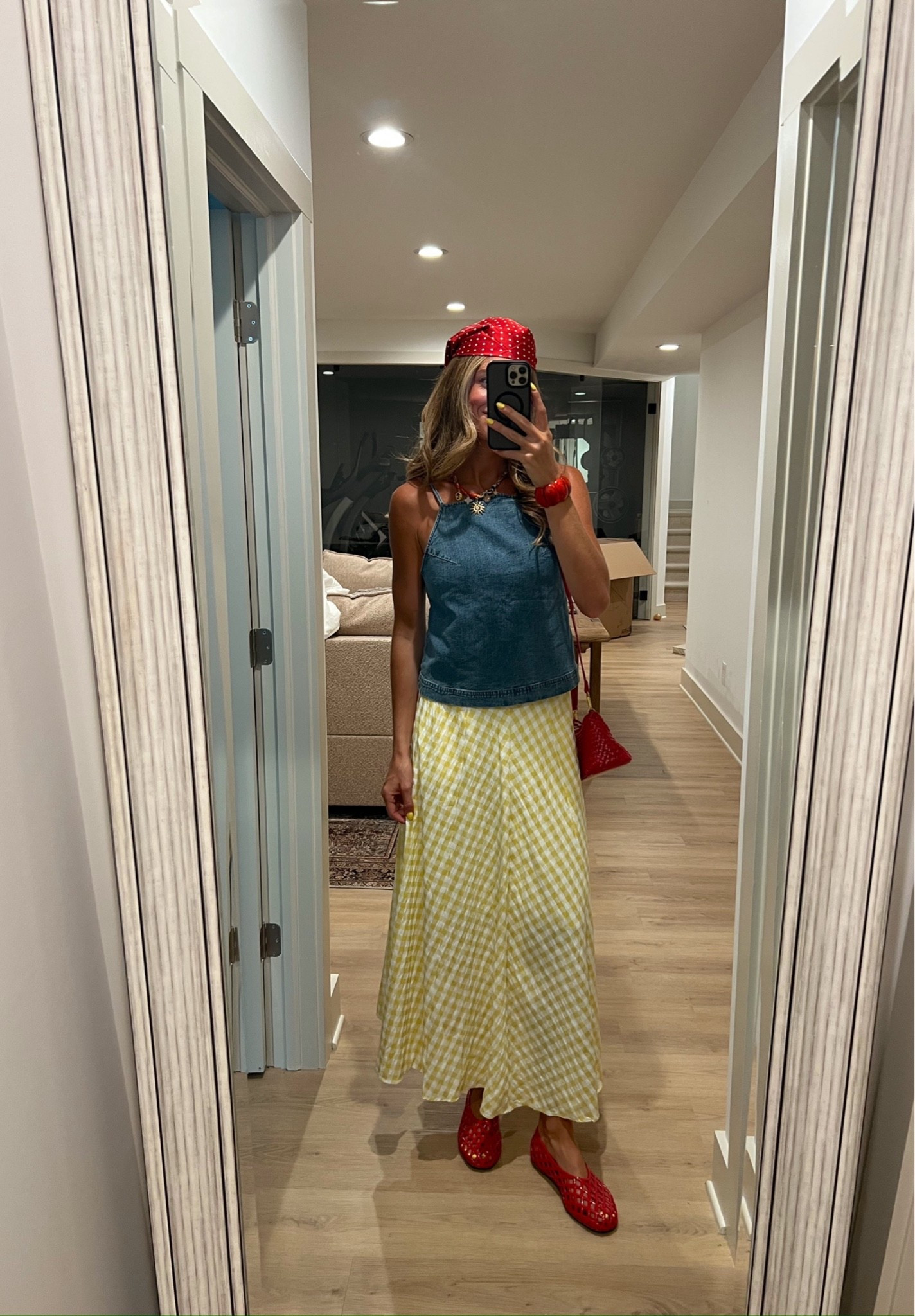 A little denim, a little gingham, and all the fun summer accessories! Sizing: medium skirt & small top

#LTKootd #LTKmomlife #LTKTall